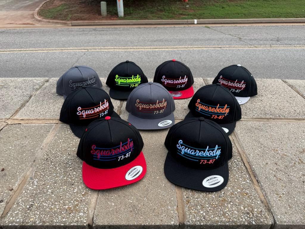 GM Squarebody 73-87 Snapback Trucker Embordiered Hat - Classic Chevy GM GMC Truck Apparel for Men and Women 9 options to choose from!!