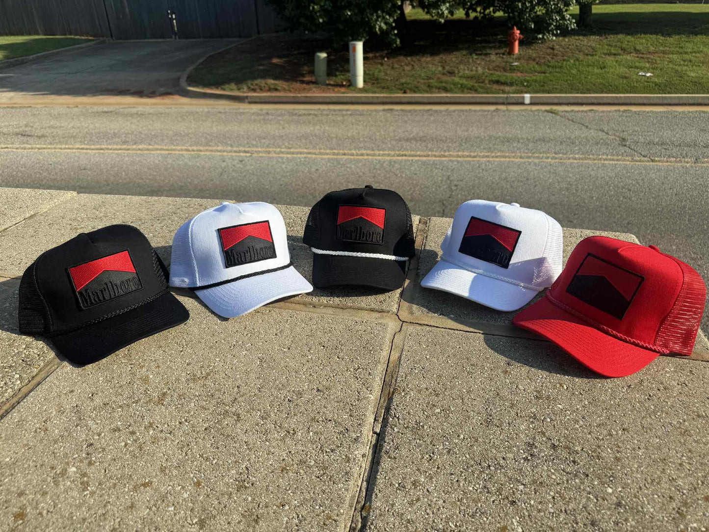 Products Vintage Marlboro cigarette patch TRUCK ROPE snap back BLACK OUT #2