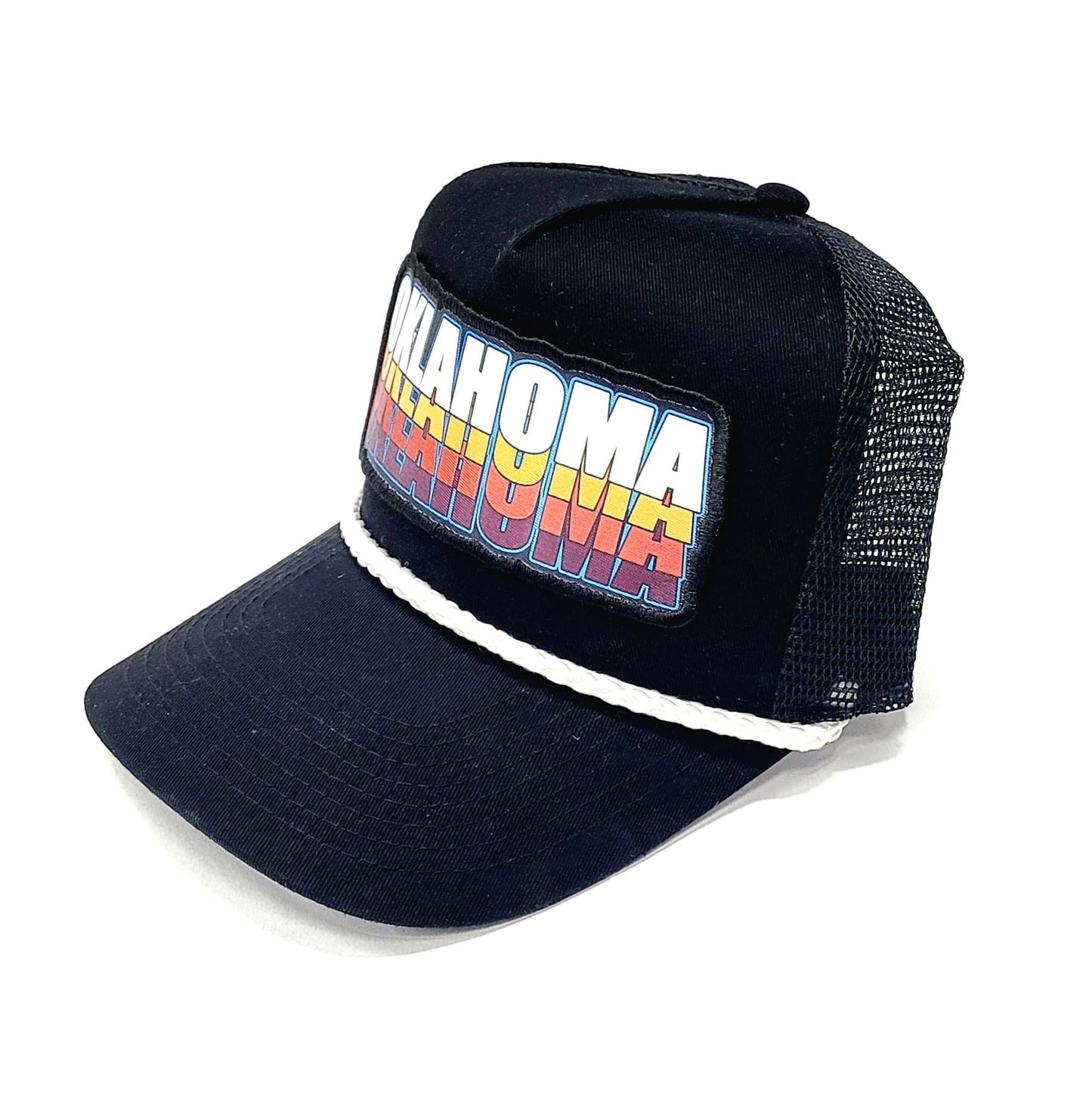 Retro Vintage Oklahoma Patch Rope Snapback Hat - One Size Fits All Trucker Cap - Great Okie Gift for Men and Women