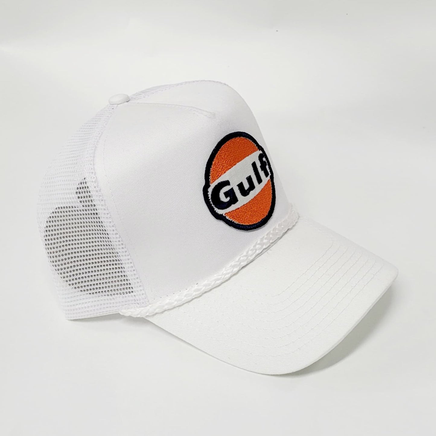 Vintage Gulf patch ROPE snap back hat blue white