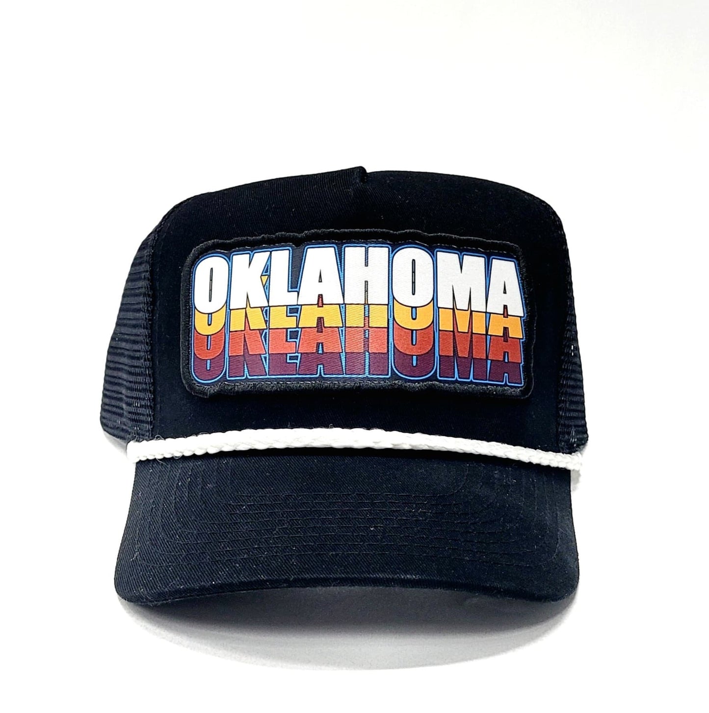 Retro Vintage Oklahoma Patch Rope Snapback Hat - One Size Fits All Trucker Cap - Great Okie Gift for Men and Women
