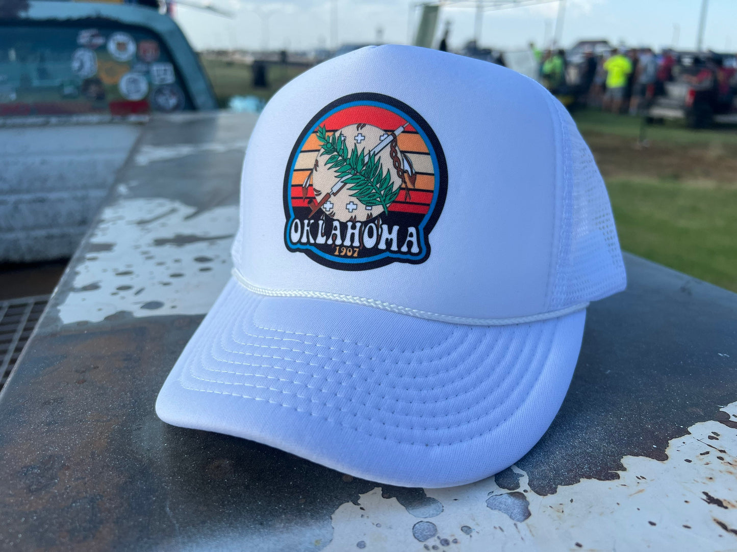 Okie Life Oklahoma Osage Shield Foam Mesh Trucker Snap Back Cap - Sublimation Print - Perfect Accessory for Casual and Outdoor Fashion