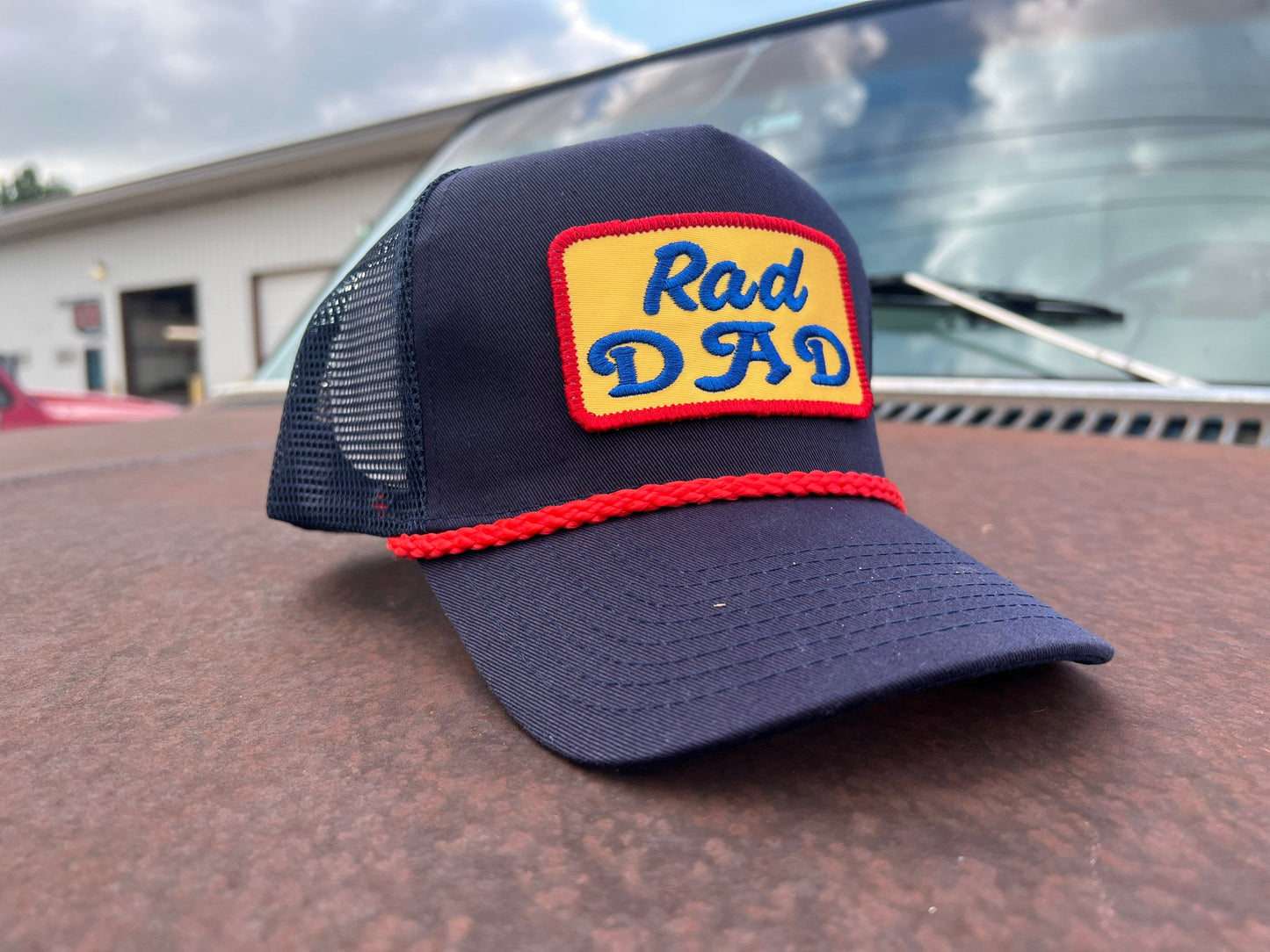 Vintage RAD DAD ROOT Beer Patch Rope Trucker Snap Back Hat - Breathable Mesh - Perfect for Dad Jokes