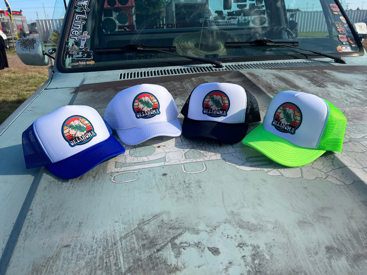 Okie Life Oklahoma Osage Shield Foam Mesh Trucker Snap Back Cap - Sublimation Print - Perfect Accessory for Casual and Outdoor Fashion