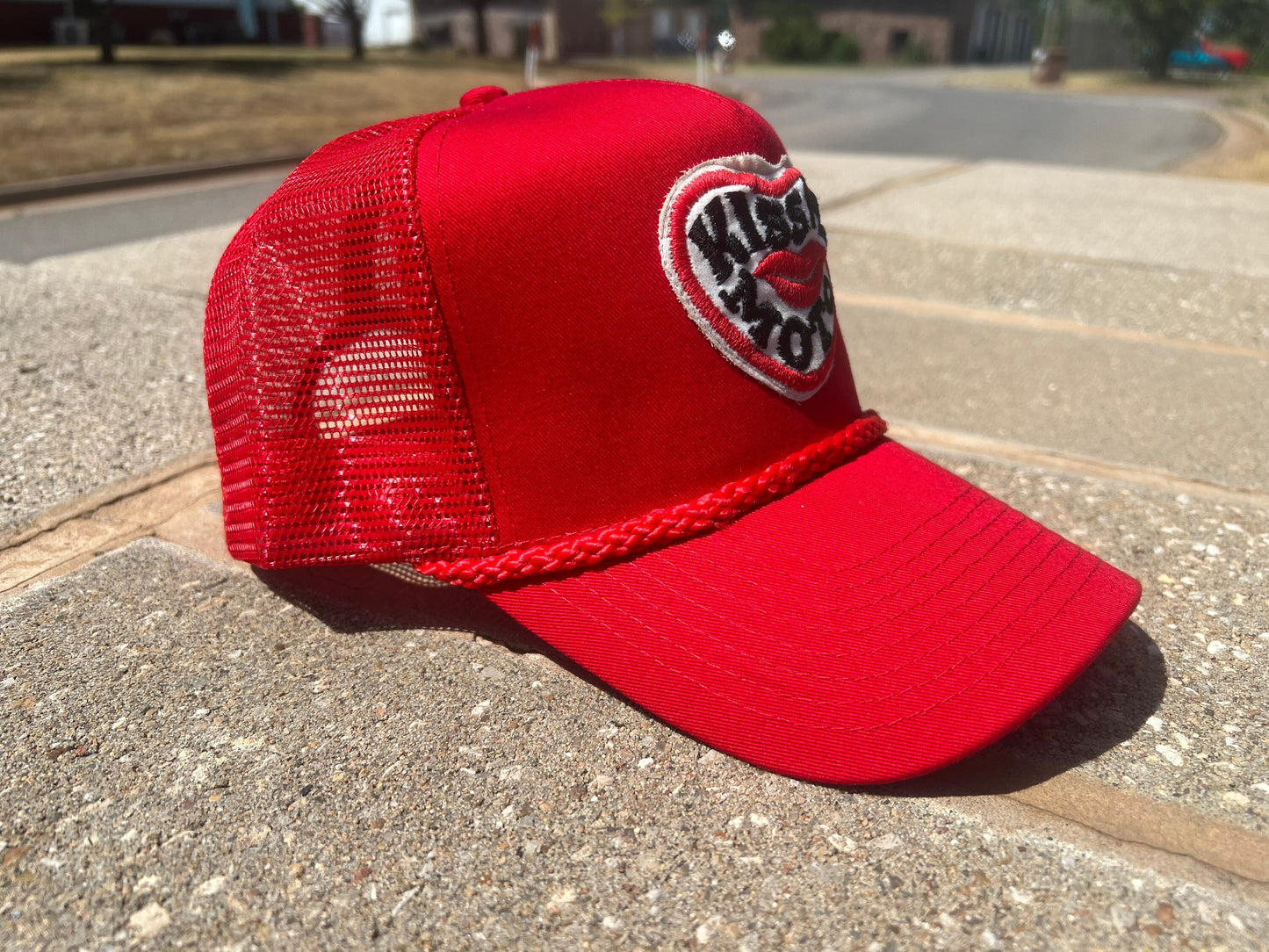 Vintage KISS my MOTO PATCH Snap Back Hat by Cobra - Perfect for Motorcycle Enthusiasts