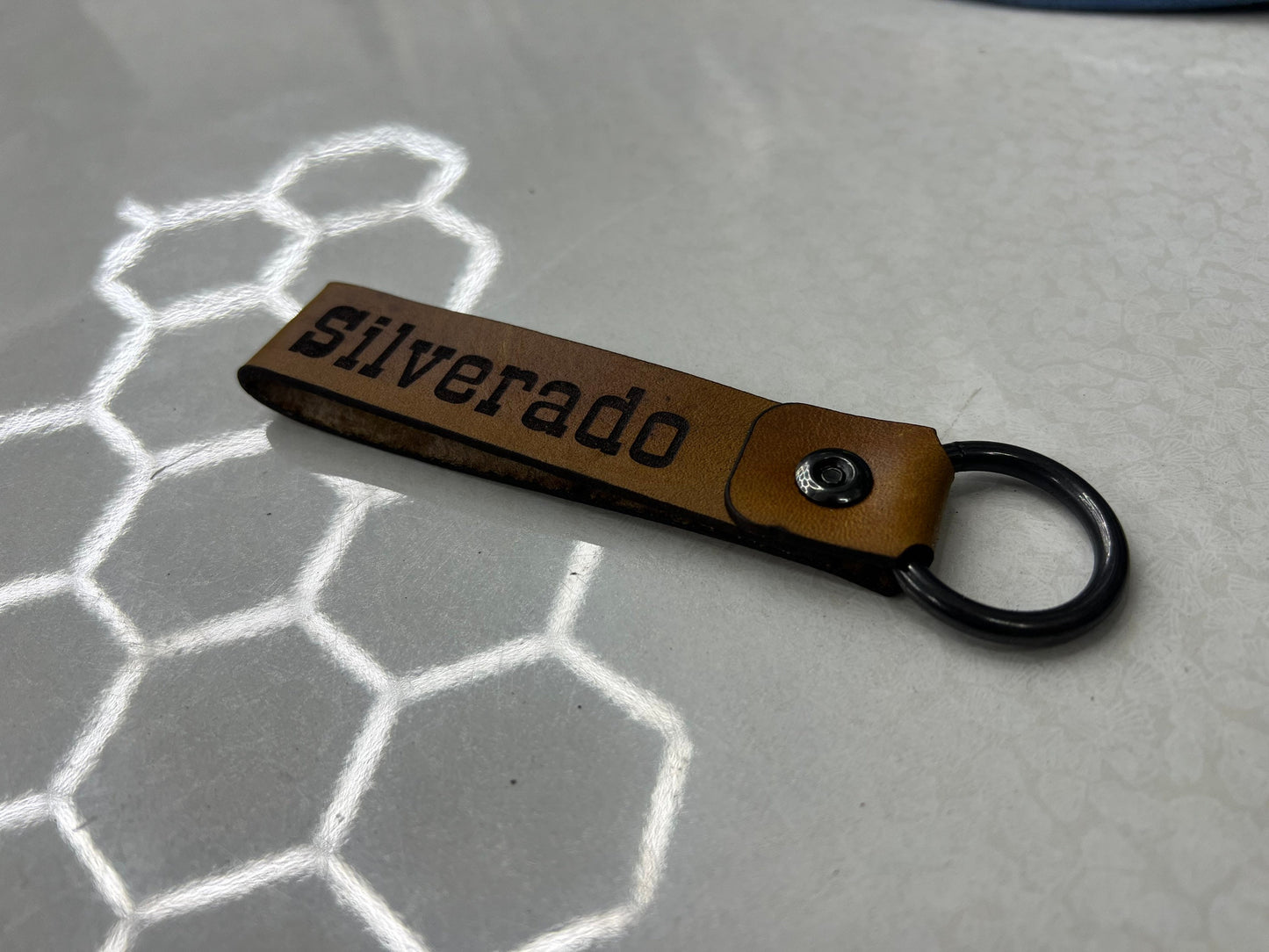 Chevy Silverado squarebody c10 Leather Strap Keychain