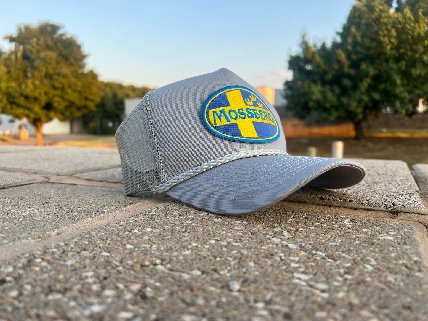 Vintage MOSSBERG guns Rope Snapback Trucker Mesh Hat with Patch - Apparel for Men and Women