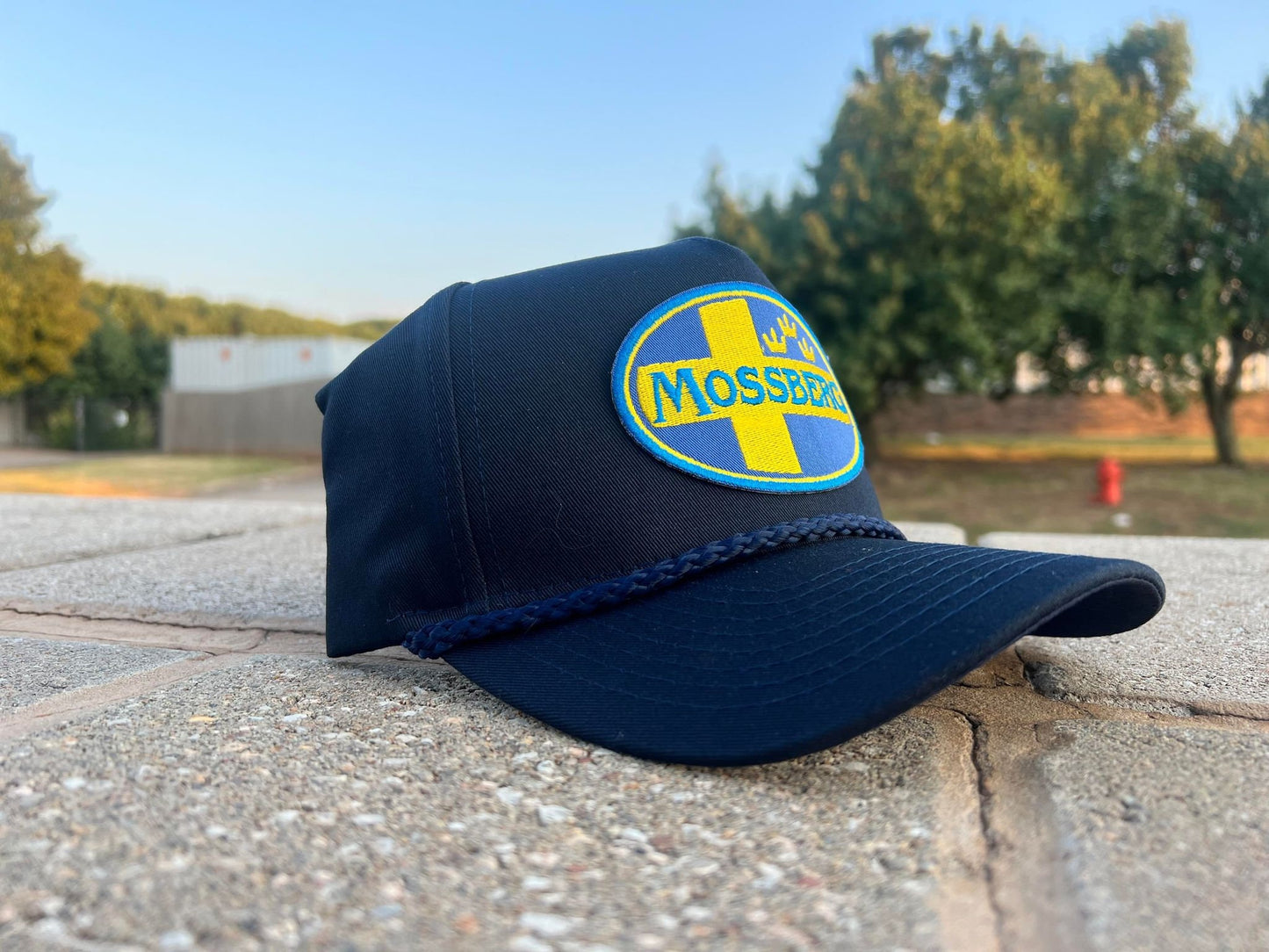 Vintage MOSSBERG guns Rope Snapback Trucker Mesh Hat with Patch - Apparel for Men and Women
