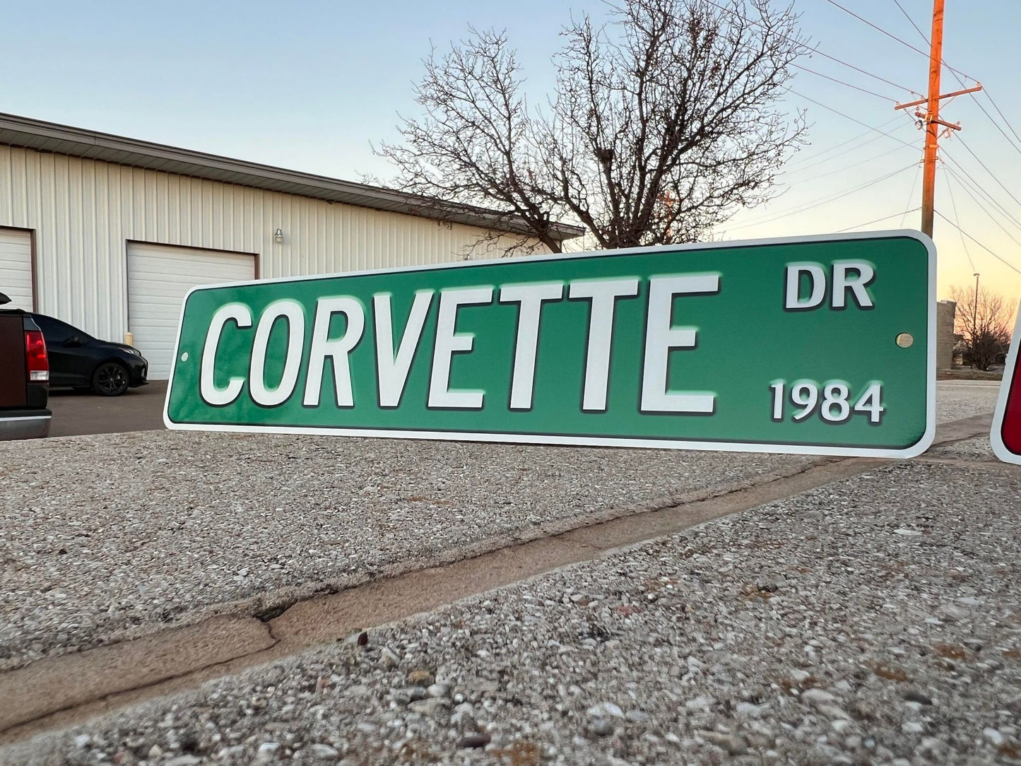 Custom CORVETTE CHEVY VETTE Street Sign - Choose Your Year & Postal Abbreviation - 18x4 Inches - Perfect for Chevy Man Cave Garage