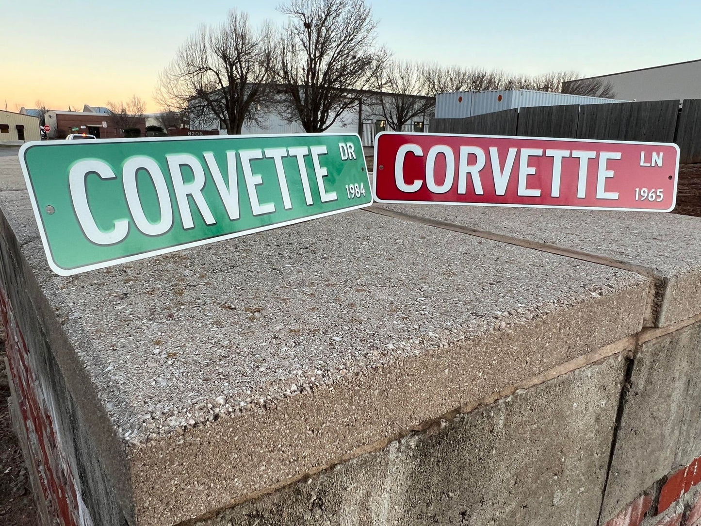 Custom CORVETTE CHEVY VETTE Street Sign - Choose Your Year & Postal Abbreviation - 18x4 Inches - Perfect for Chevy Man Cave Garage