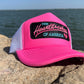 Vintage PINK HEARTBREAKER of America Foam Snapback Trucker Mesh Hat with Chevy inspired patch Classic Truck Apparel for Men and Women