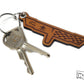 1981 Corvette Emblem Leather Keychain | Handmade in USA | Wheat Dye | Oklahoma Customs