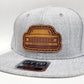 Chevy Silverado Round Eye Mesh Trucker Hat with Genuine Leather Patch Handmade by Oklahoma Customs