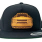 Hand-Sewn Leather Chevy OBS Snapback Flat Bill Hat - Oklahoma Customs Designed - Authentic Chevy Patch - Wool Blend Hat