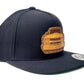 Hand-Sewn Leather Chevy OBS Snapback Flat Bill Hat - Oklahoma Customs Designed - Authentic Chevy Patch - Wool Blend Hat