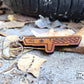 1981 Corvette Emblem Leather Keychain | Handmade in USA | Wheat Dye | Oklahoma Customs