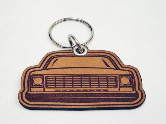 Handmade Leather C10 Square Body Round Eye Chevy GMC Keychain - Perfect for Squarebody Enthusiasts - Oklahoma Customs Original Product
