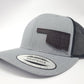 Black Leather Patch Sooner Born Sooner Bred Oklahoma Trucker Hat | Oklahoma Customs Original | Wheat Dyed | Handmade in USA