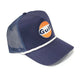 Vintage Gulf patch ROPE snap back hat blue white