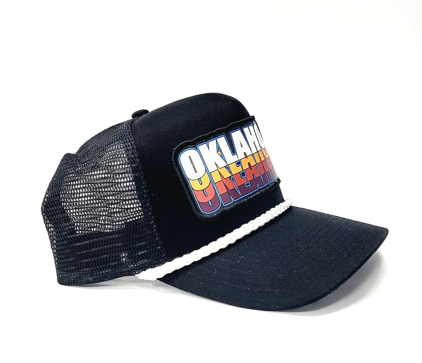 Retro Vintage Oklahoma Patch Rope Snapback Hat - One Size Fits All Trucker Cap - Great Okie Gift for Men and Women