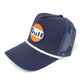 Vintage Gulf patch ROPE snap back hat blue white