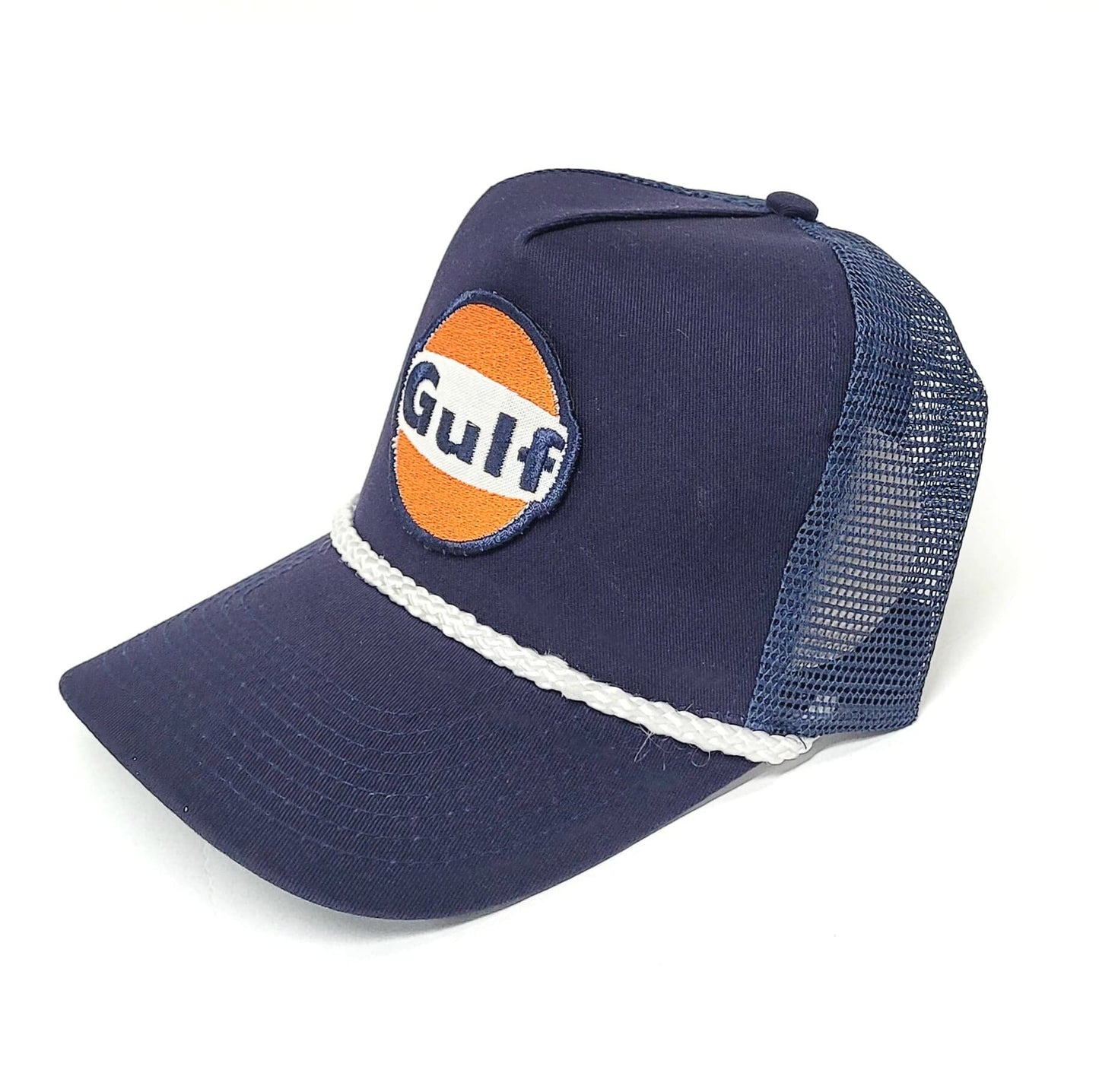 Vintage Gulf patch ROPE snap back hat blue white
