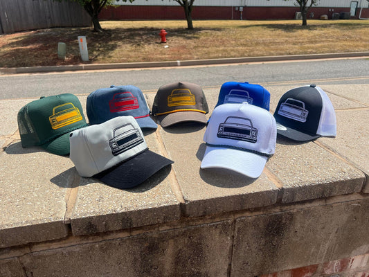 Vintage Squarebody Roundeye GMC Chevy Truck Mesh Trucker Hat by Oklahoma Customs - 7 Variations Available