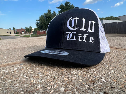 OG C10 Life Gangsta Trucker Snapback Hat - Old English Script - 3 Variations - Durable Mesh Back -  Perfect for Classic Truck Enthusiasts