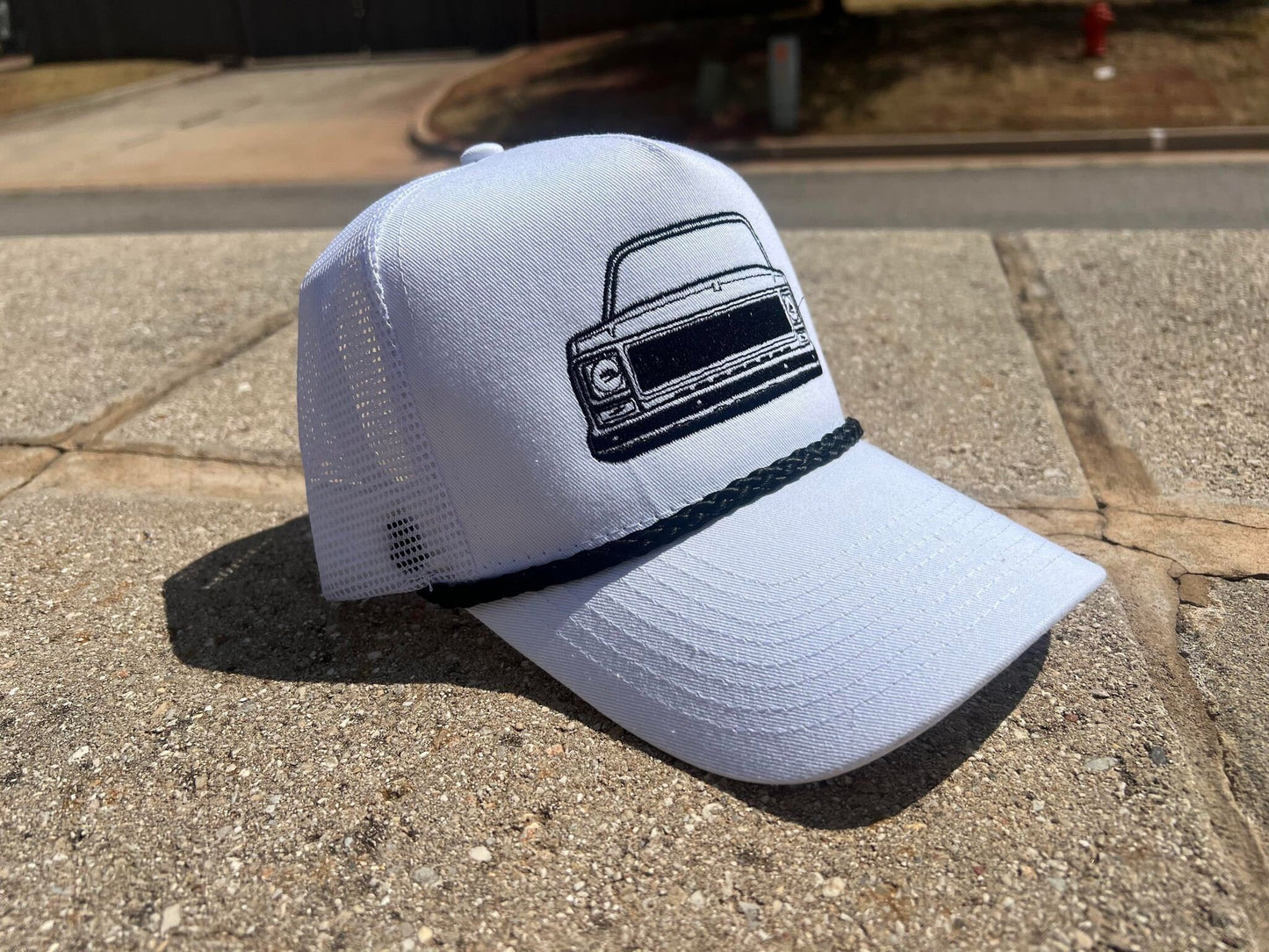 Vintage Squarebody Roundeye GMC Chevy Truck Mesh Trucker Hat by Oklahoma Customs - 7 Variations Available