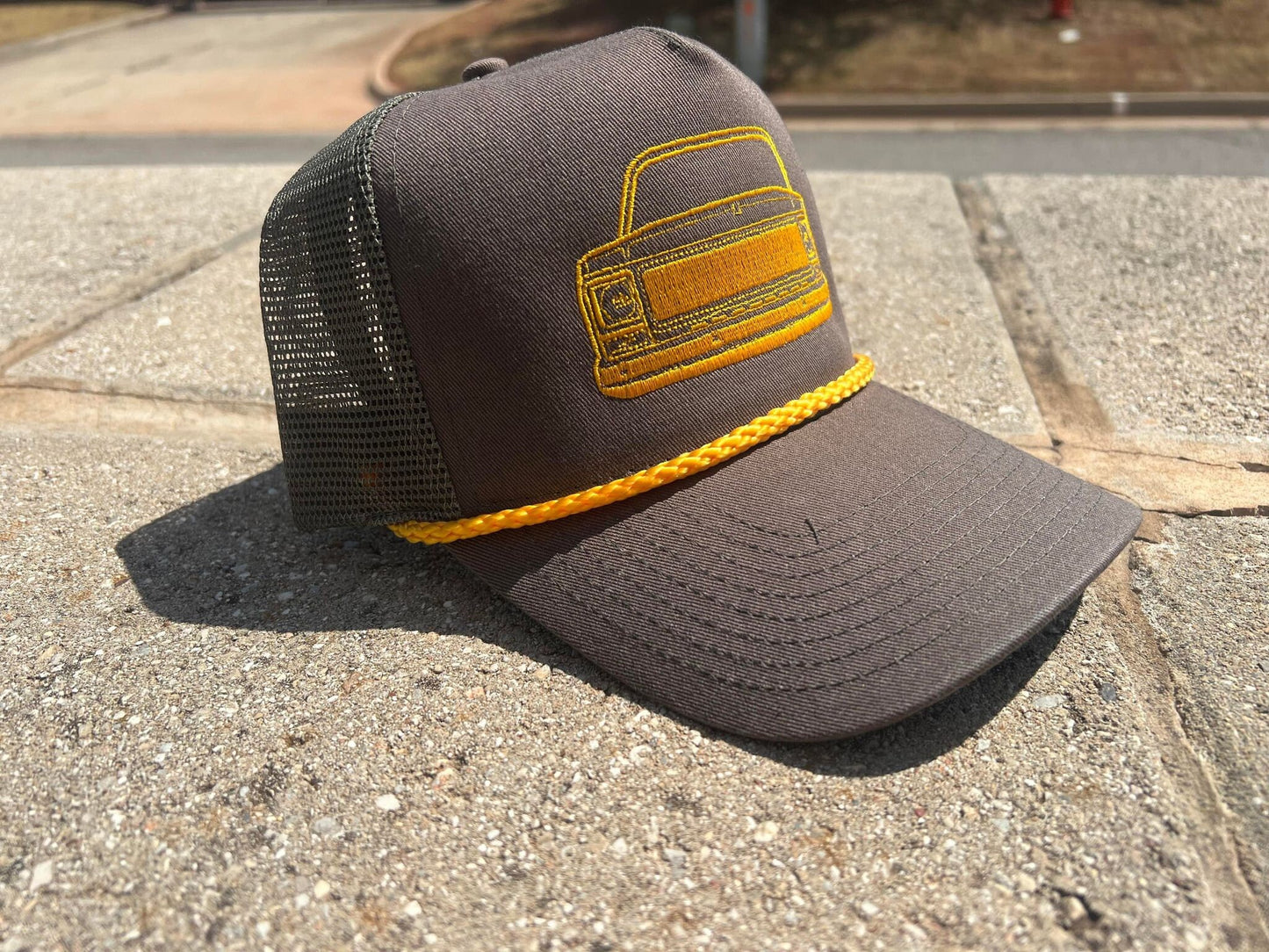 Vintage Squarebody Roundeye GMC Chevy Truck Mesh Trucker Hat by Oklahoma Customs - 7 Variations Available