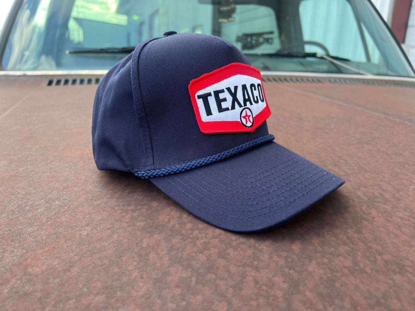 Vintage TEXACO Patch Rope Style Snap Back Trucker Hat - Retro Americana Advertising Cap - Mesh Material - One Size Fits All - 3 Colors