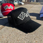Vintage Patch Racing Checkered Flag Rope Trucker Snapback Hat 7 Color Variations - Perfect for Racing Enthusiasts and Car Fans Unique Design