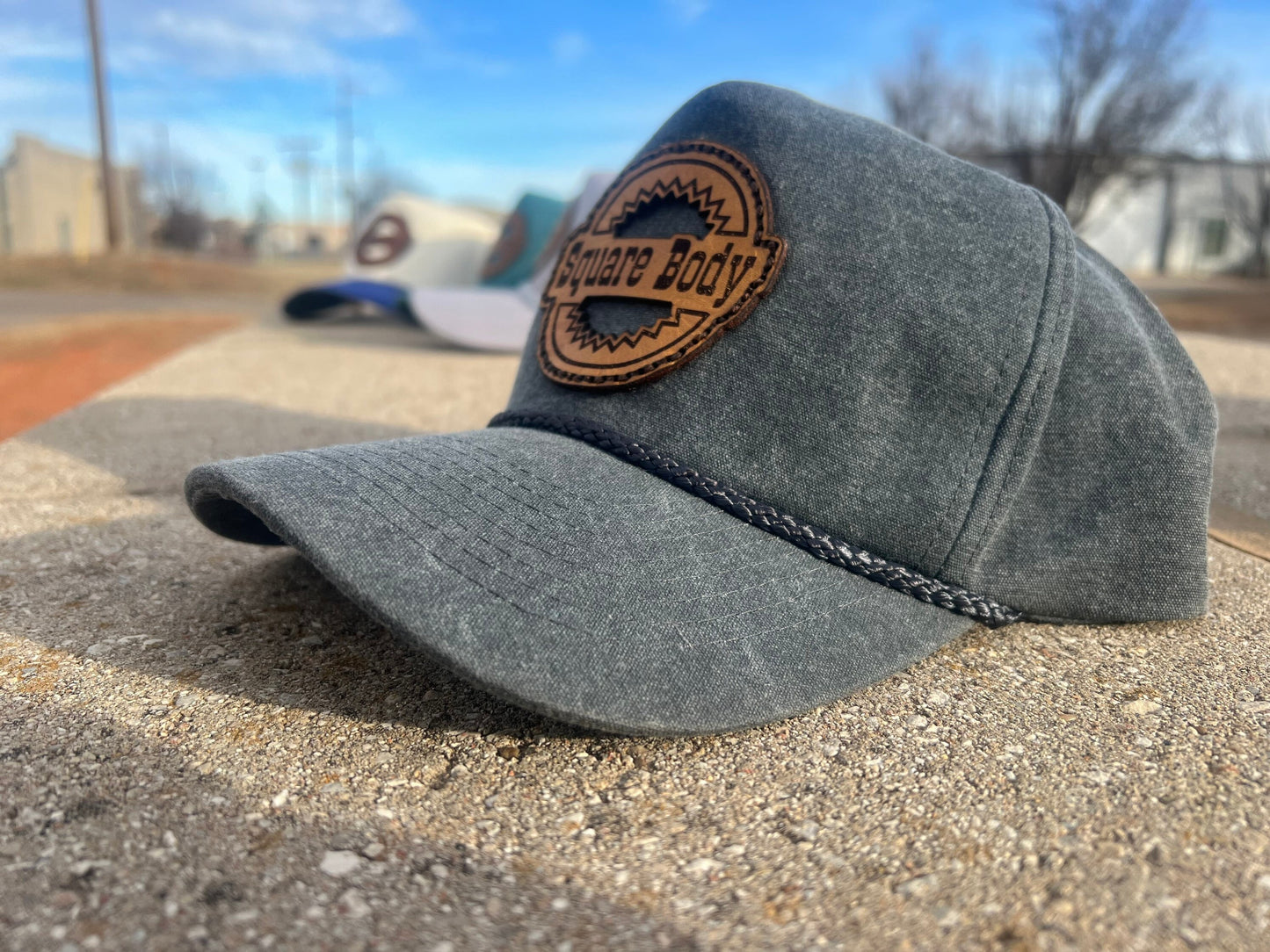 Leather Patch Chevy Squarebody Silverado Hat - Cobra Snap Back Trucker Rope Cap, Classic Truck Enthusiast Gift, Vintage Style
