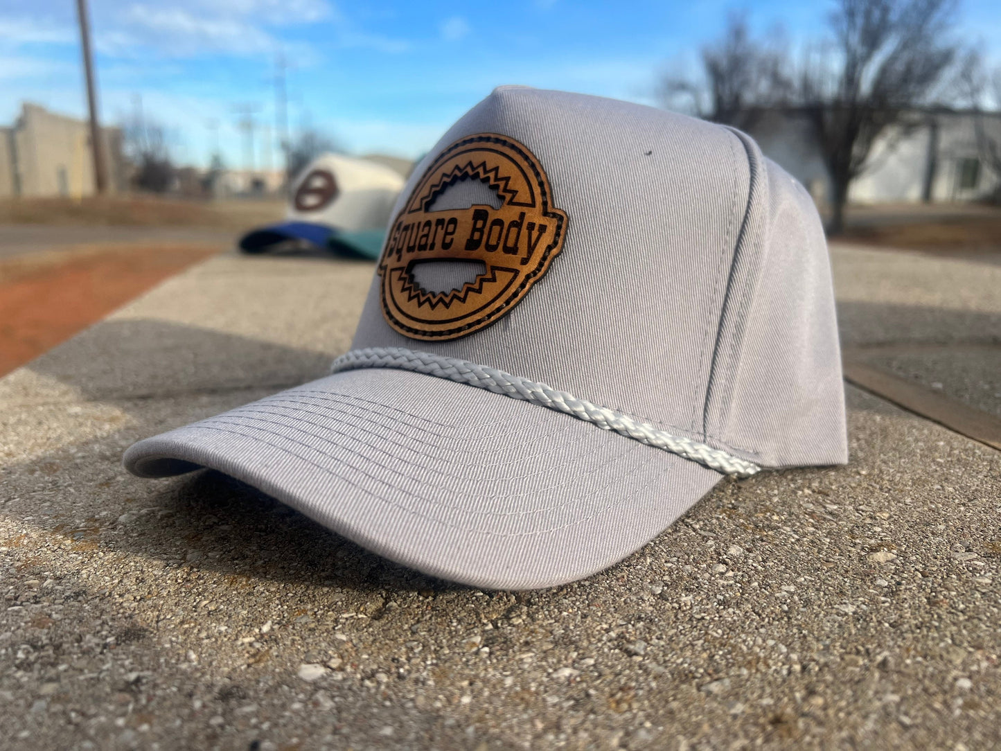 Leather Patch Chevy Squarebody Silverado Hat - Cobra Snap Back Trucker Rope Cap, Classic Truck Enthusiast Gift, Vintage Style