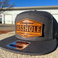 Certified ASSHOLE leather patch flat bill custom hat