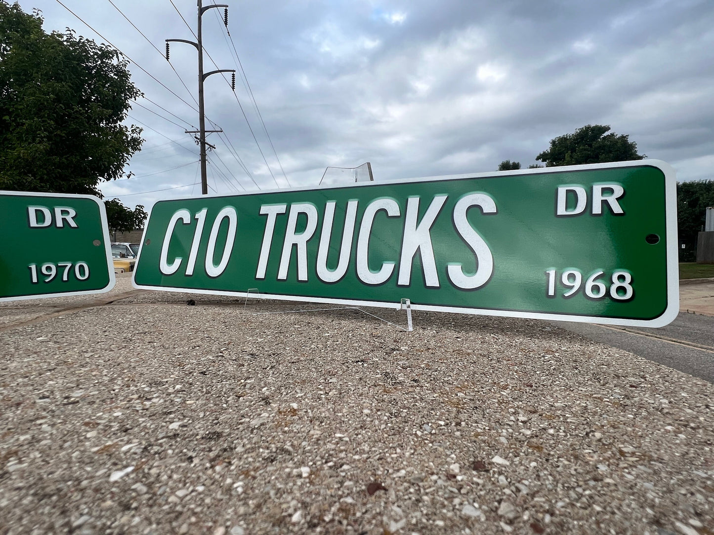 Custom Chevy GMC C10 Trucks Street Sign - Choose Your Year & Postal Abbreviation - 18x4 Inches - Perfect for Chevy Man Cave Garage