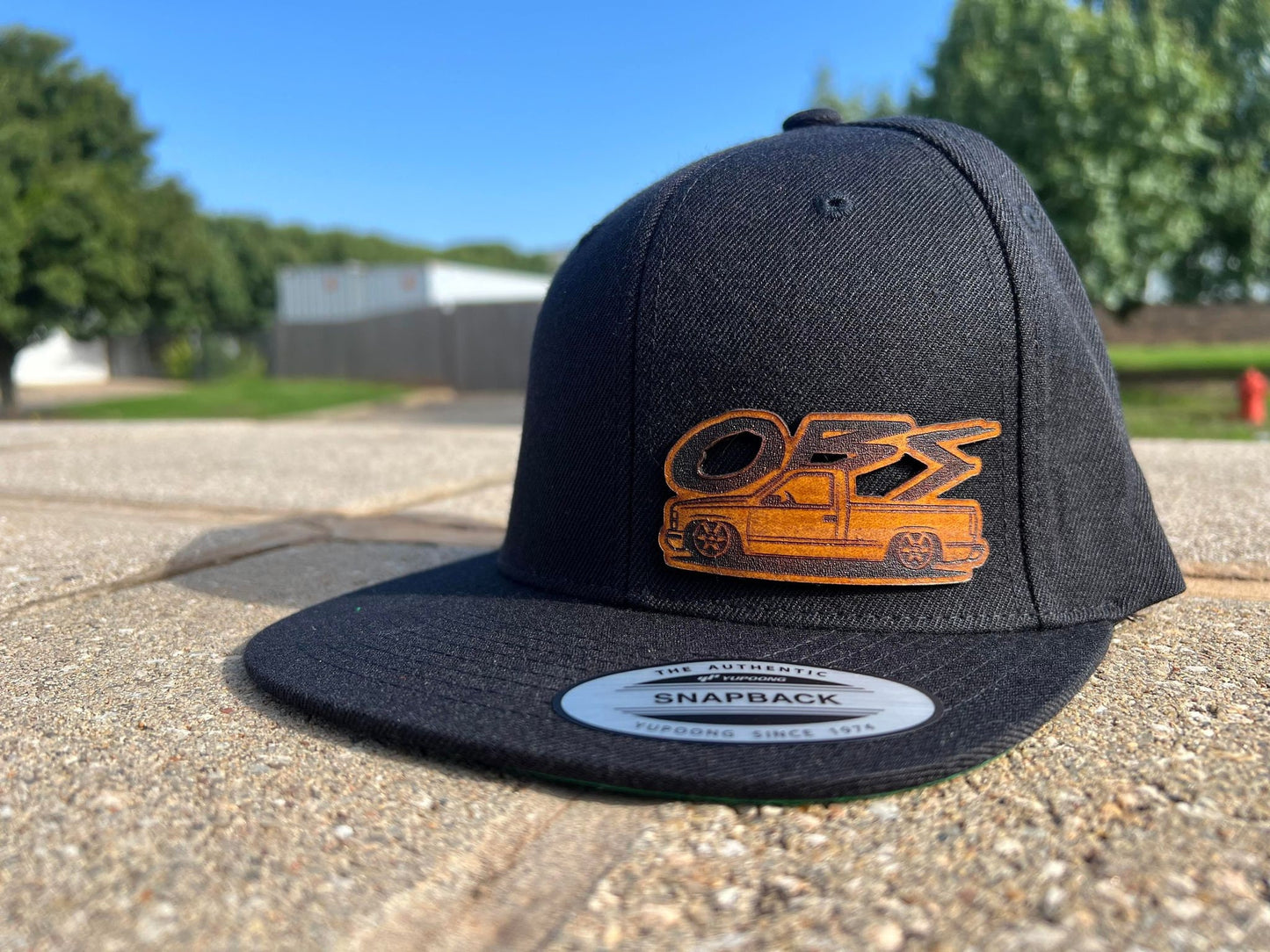 Chevy GMC Sierra Silverado OBS Nation Leather Patch Hat - Snapback Mesh Back - Customizable Style Available