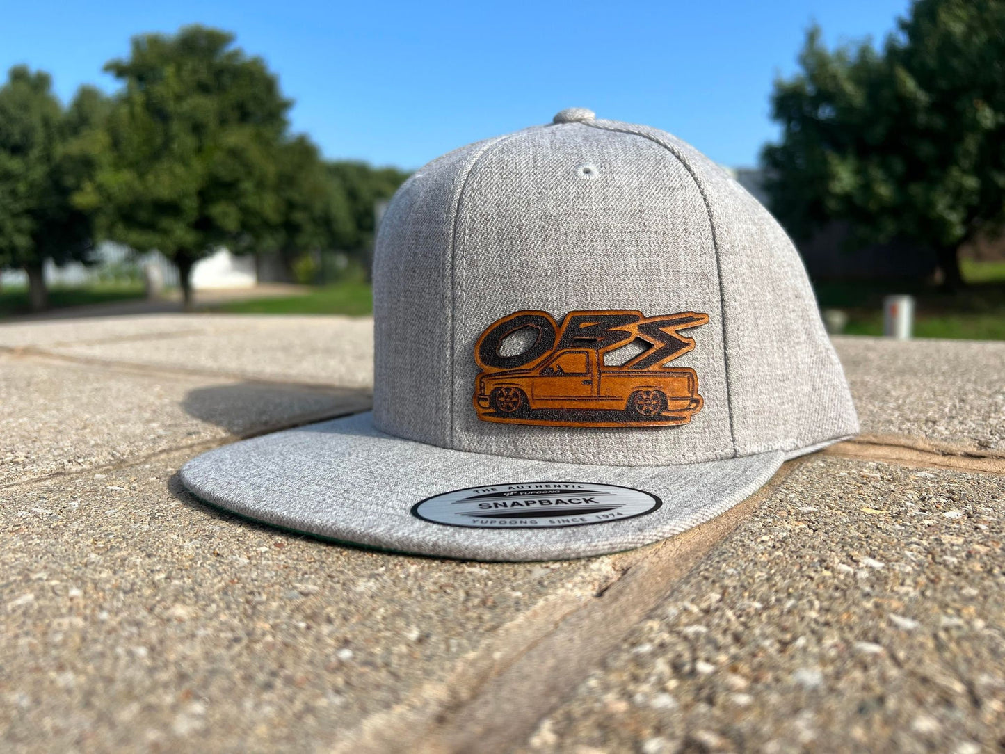 Chevy GMC Sierra Silverado OBS Nation Leather Patch Hat - Snapback Mesh Back - Customizable Style Available