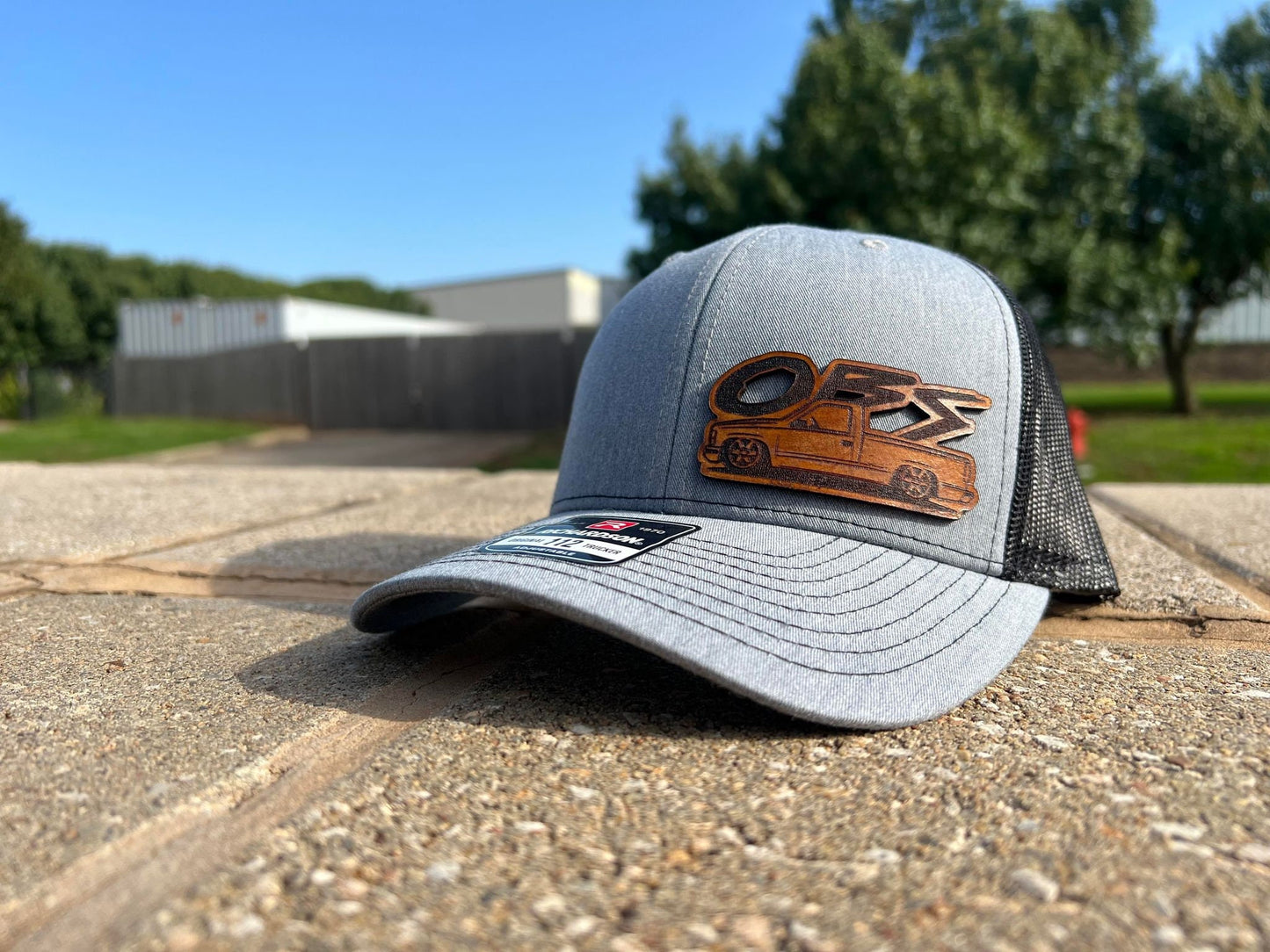 Chevy GMC Sierra Silverado OBS Nation Leather Patch Hat - Snapback Mesh Back - Customizable Style Available