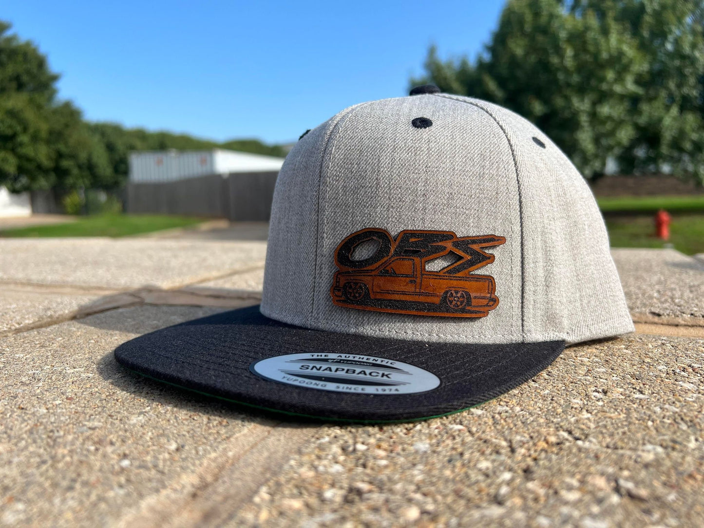 Chevy GMC Sierra Silverado OBS Nation Leather Patch Hat - Snapback Mesh Back - Customizable Style Available