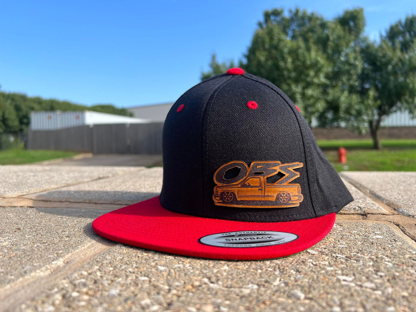 Chevy GMC Sierra Silverado OBS Nation Leather Patch Hat - Snapback Mesh Back - Customizable Style Available