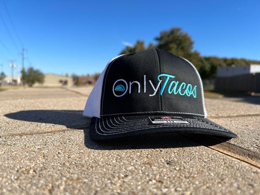 ONLY TACOS snapback mesh trucker baseball hat richardson 112 Black and white Onlyfans inspired Baseball Cap