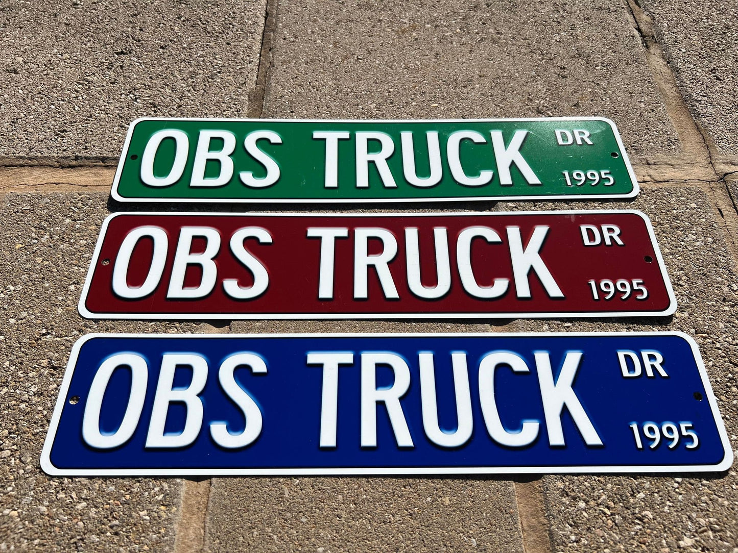 Custom Chevy GMC OBS Trucks Street Sign - Choose Your Year & Postal Abbreviation - 18x4 Inches - Perfect for Chevy Man Cave Garage