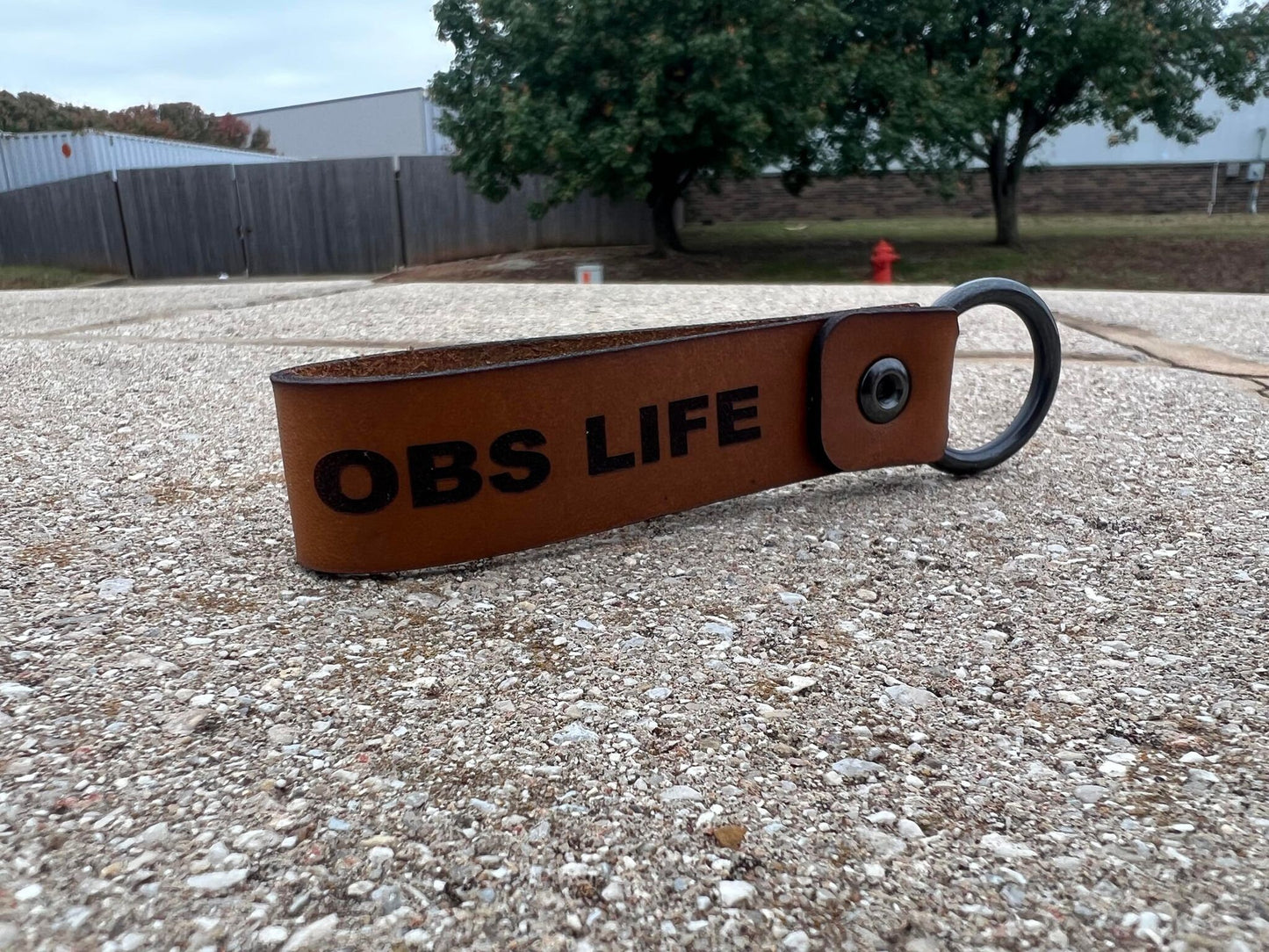 Handmade Leather OBS gm truck chevy Silverado  Squarebody Keychain with Antique Nickel O-Ring