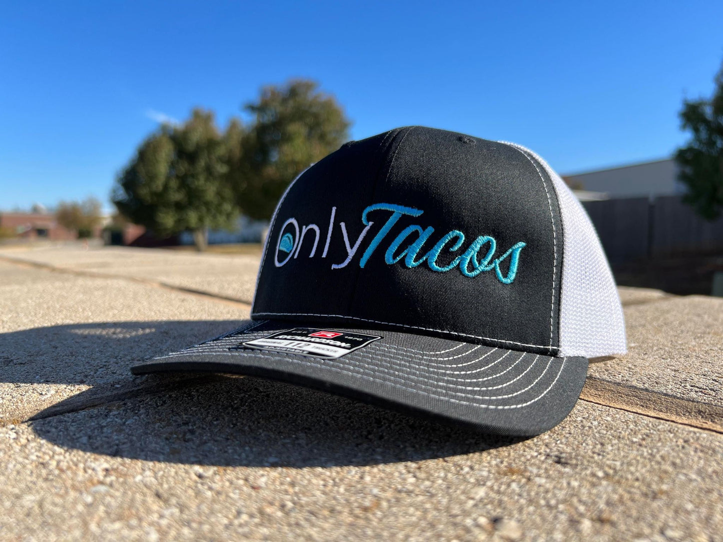 ONLY TACOS snapback mesh trucker baseball hat richardson 112 Black and white Onlyfans inspired Baseball Cap
