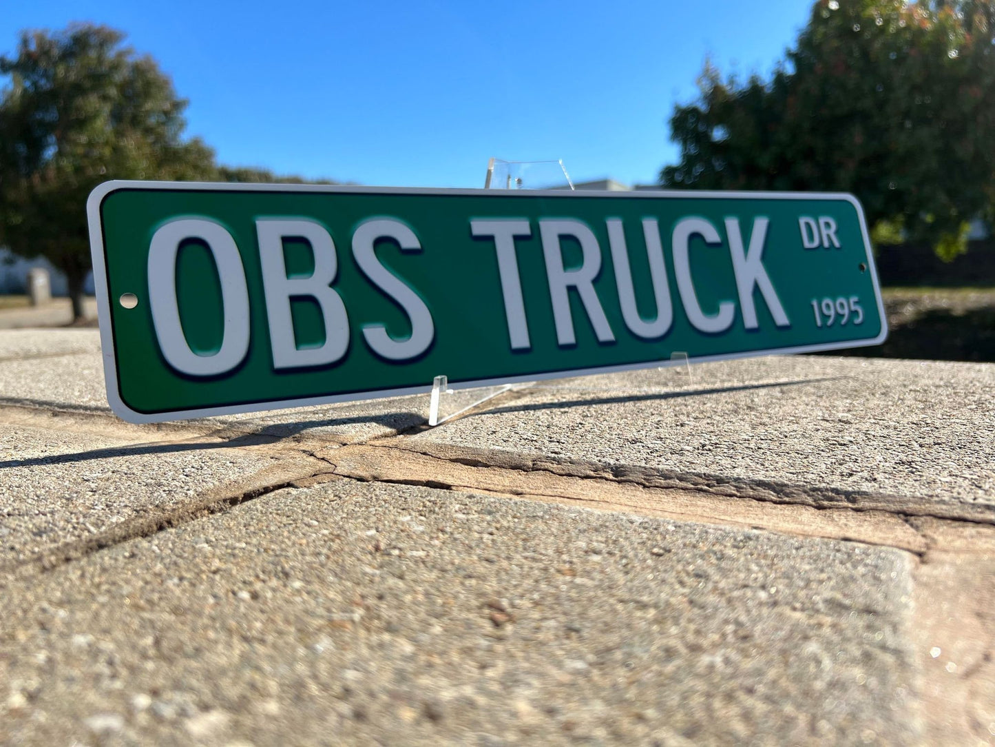 Custom Chevy GMC OBS Trucks Street Sign - Choose Your Year & Postal Abbreviation - 18x4 Inches - Perfect for Chevy Man Cave Garage