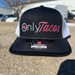 ONLY TACOS PINK snapback mesh trucker baseball hat richardson 112 Black and white Onlyfans inspired Baseball Cap