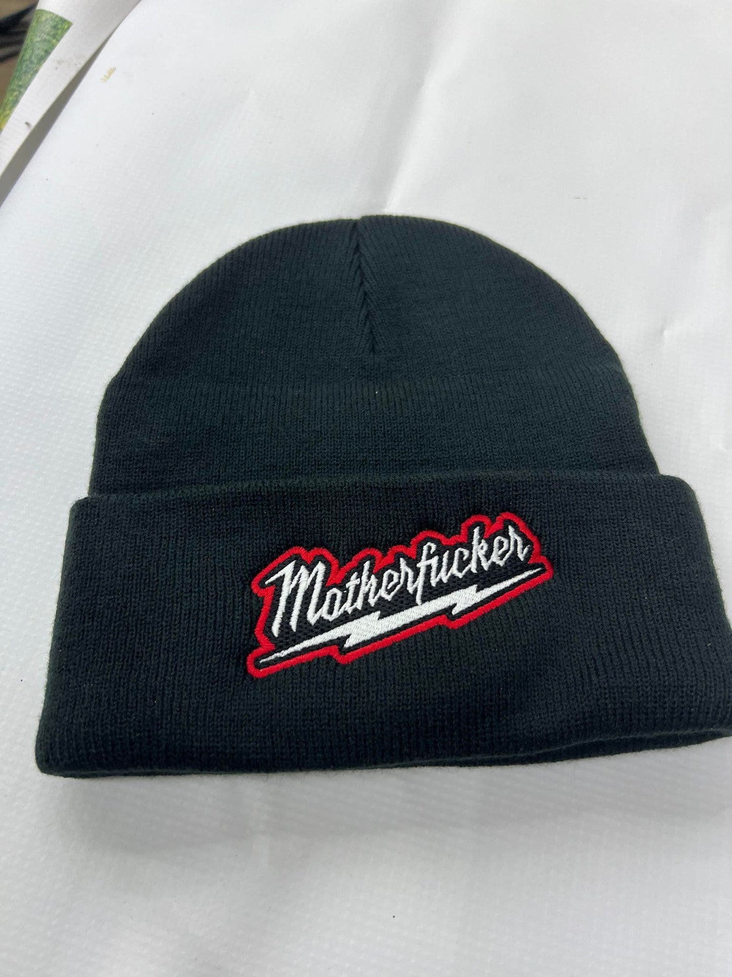 Motherfucker tool beanie Milwaukee emboridered logo black/white winter Winter